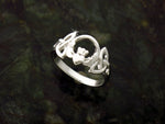 Sterling Silver Claddagh & Trinity Knot Ring (BQ513)