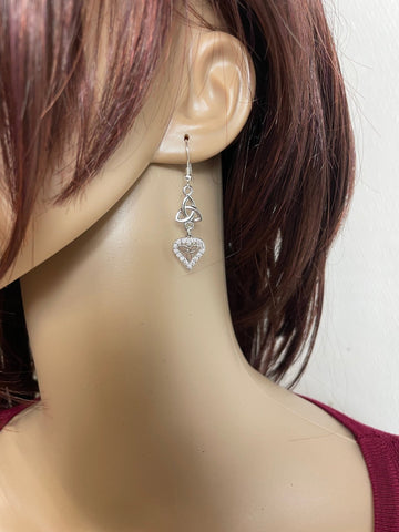 Sterling Silver Heart Trinity Earrings (HM175) - Shop Palmers