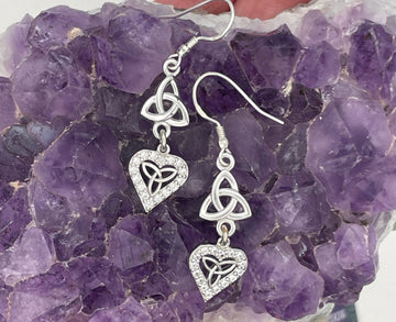Sterling Silver Heart Trinity Earrings (HM175) - Shop Palmers