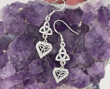 Sterling Silver Heart Trinity Earrings (HM175) - Shop Palmers