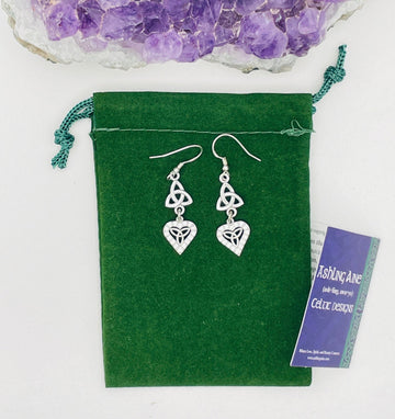 Sterling Silver Heart Trinity Earrings (HM175) - Shop Palmers