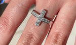 Sterling Silver "Love Story" Cross CZ Ring, (SSCross)