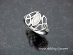 Sterling Silver Opal Double Trinity Knot Ring, bq1007