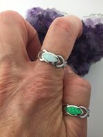Sterling Silver Opal Infinity ribbon of life Ring, (BQ1020)