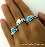 Sterling Silver Opal Love Knot Ring, bq1006