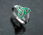 Sterling Silver Opal Trinity Knots Ring, BQ1005