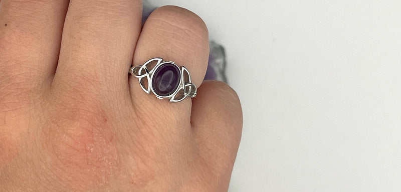 Sterling Silver Trinity Amethyst Ring (CSS7) - Shop Palmers