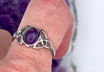 Sterling Silver Trinity Amethyst Ring (CSS7) - Shop Palmers