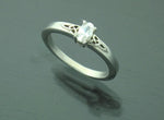 Sterling Silver Trinity Knot Oval Sapphire, Emerald Ring, (bq1002)