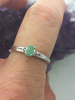 Sterling Silver Trinity Knot Oval Sapphire, Emerald Ring, (bq1002)