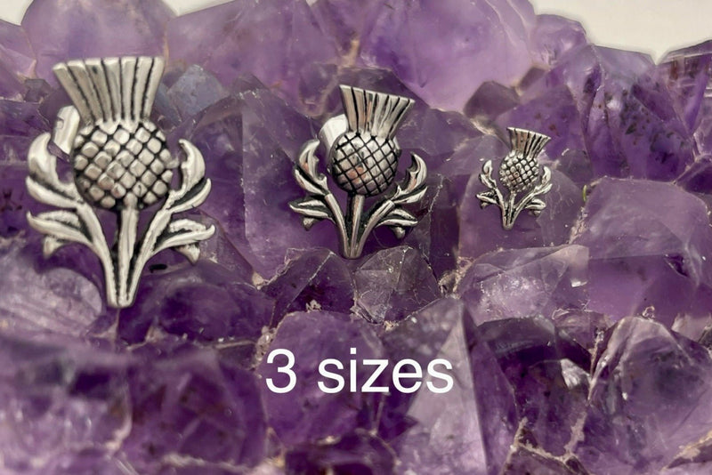 Three sizes Scottish Thistle post Earrings, Scotland post earring (3-posts)