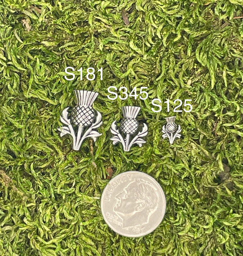 Three sizes Scottish Thistle post Earrings, Scotland post earring (3-posts)