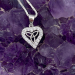 Trinity & Heart Dainty Sterling Silver Necklace (SS1) " I love the Trinity" - Shop Palmers