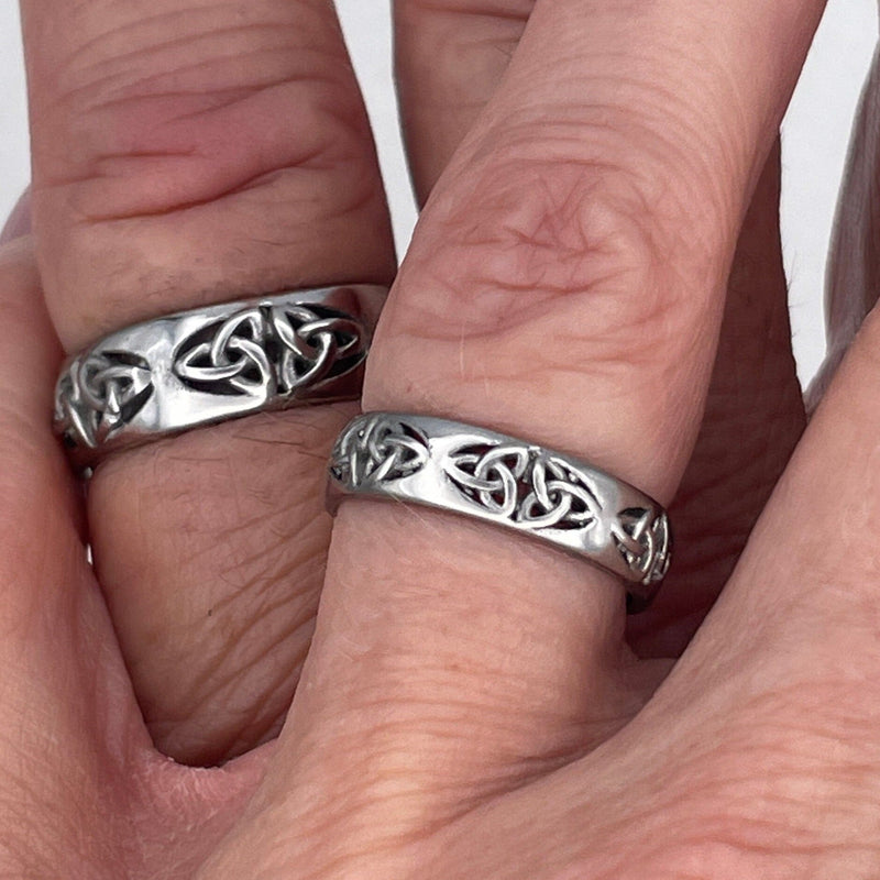 Trinity Knot Celtic Wedding bands, (S341-342) Celtic thumb Ring