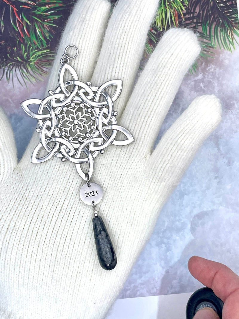 Trinity Labradorite SnowWonders® Snowflake Christmas Ornament (SW6069Labradorite ) Scottish Christmas Ornament - Shop Palmers