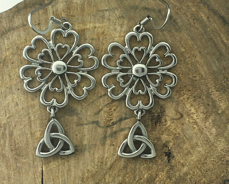 TRINITY Love Grows Heart and Flower Earrings,(HM111)