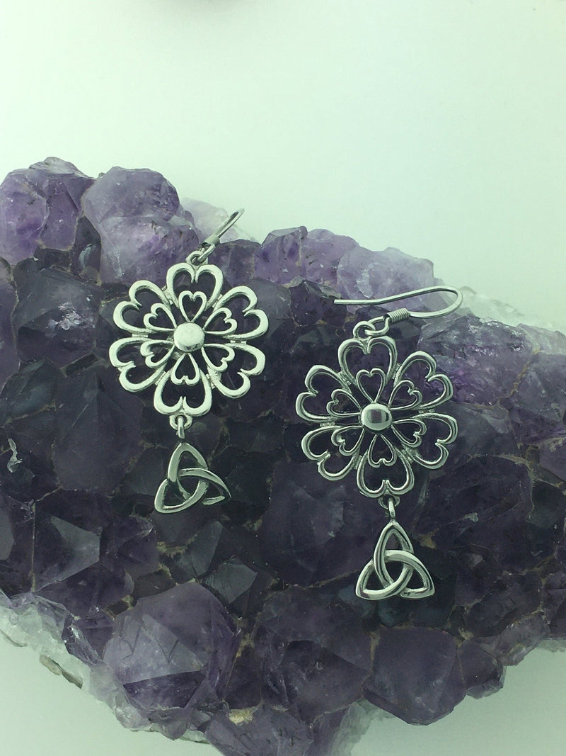 TRINITY Love Grows Heart and Flower Earrings,(HM111)