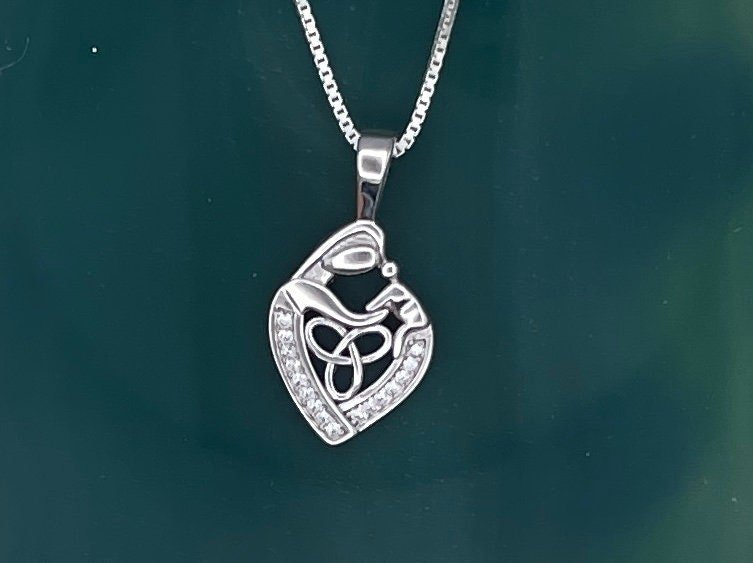 Trinity Mother's Love Sterling Silver Necklace (CSS6) Mother with child - Shop Palmers