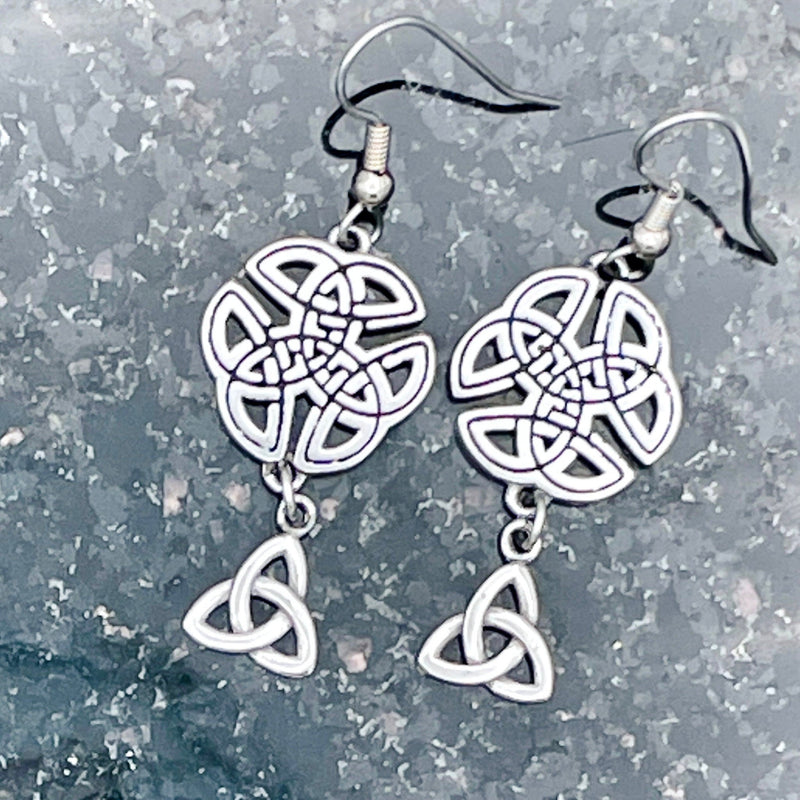 Trinity Wings of an Angel Celtic Earrings, HM132