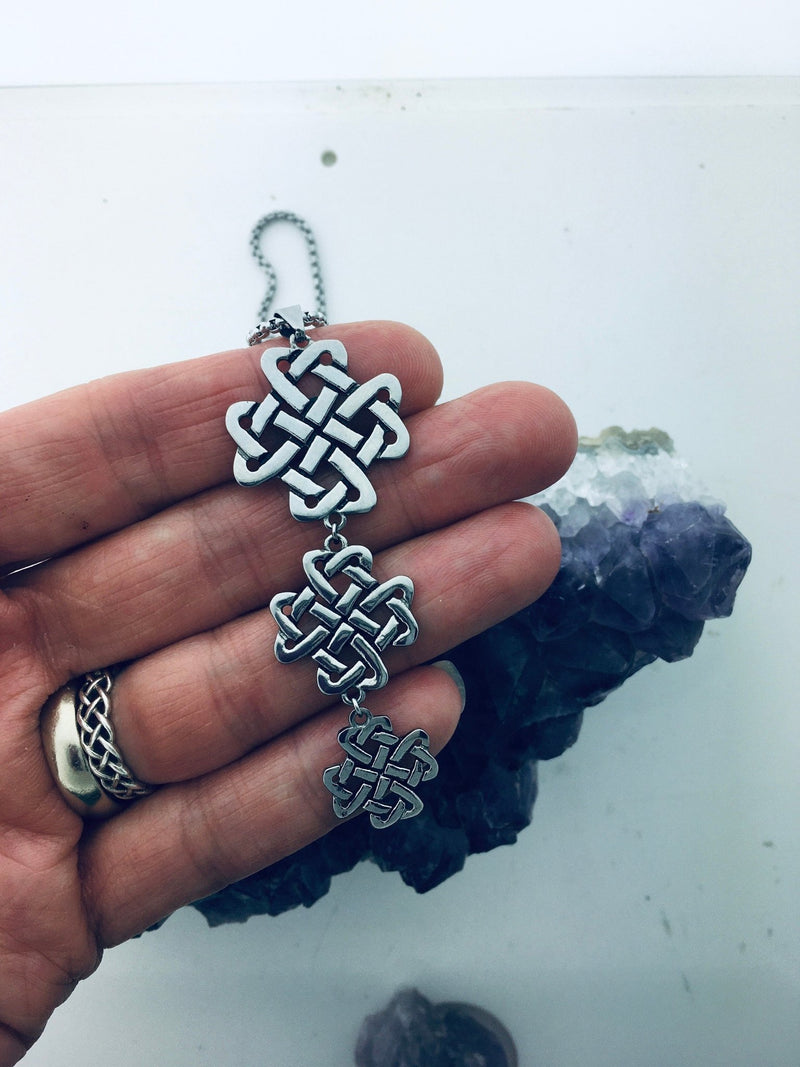Triple Celtic Love Knot Cross Pendant, s150