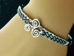 Triskelion Celtic knot Bangle Bracelet, (JPEW7015)