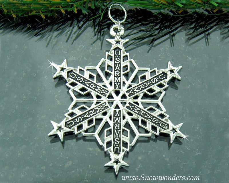 US ARMY Chevron & Stars Ornament SnowWonders® Snowflake, JPEW6048