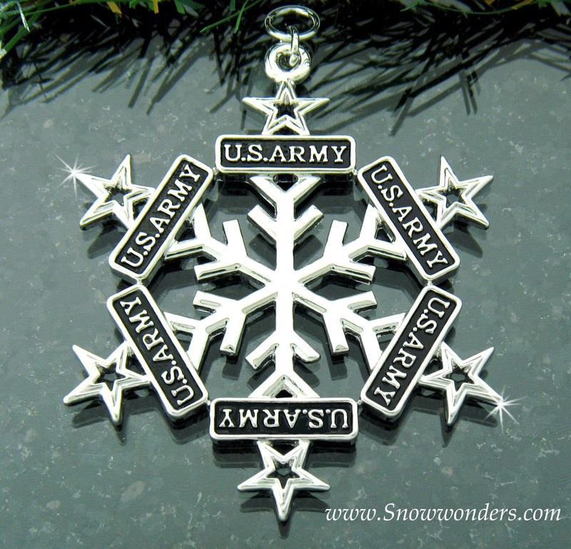 US ARMY Collectible SnowWonders® Snowflake Ornament, (JPEW6049)