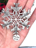 USAF F-16 SnowWonders® Snowflake Air force Airman Ornament, SW5428