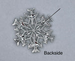 USAF F-16 SnowWonders® Snowflake Airman Brooch, (SWP4) SAF Graduation Gift,Military Pin,