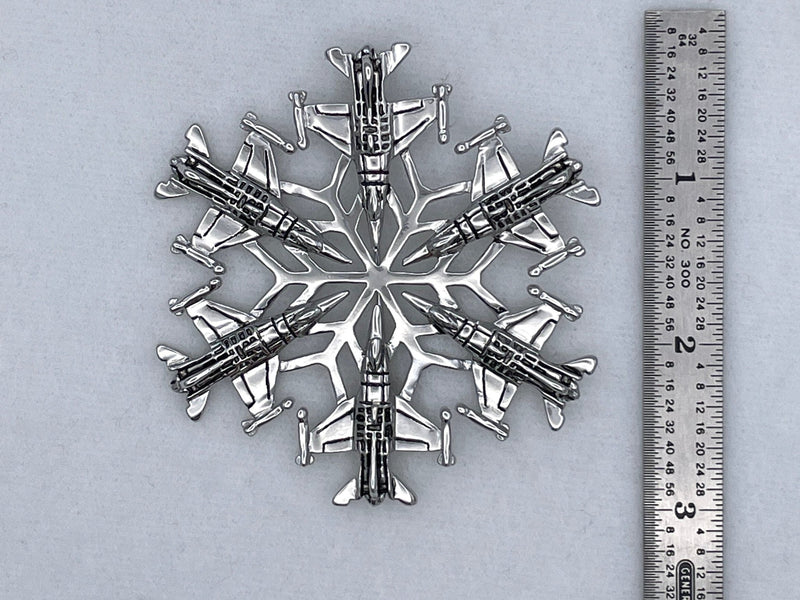 USAF F-16 SnowWonders® Snowflake Airman Brooch, (SWP4) SAF Graduation Gift,Military Pin,