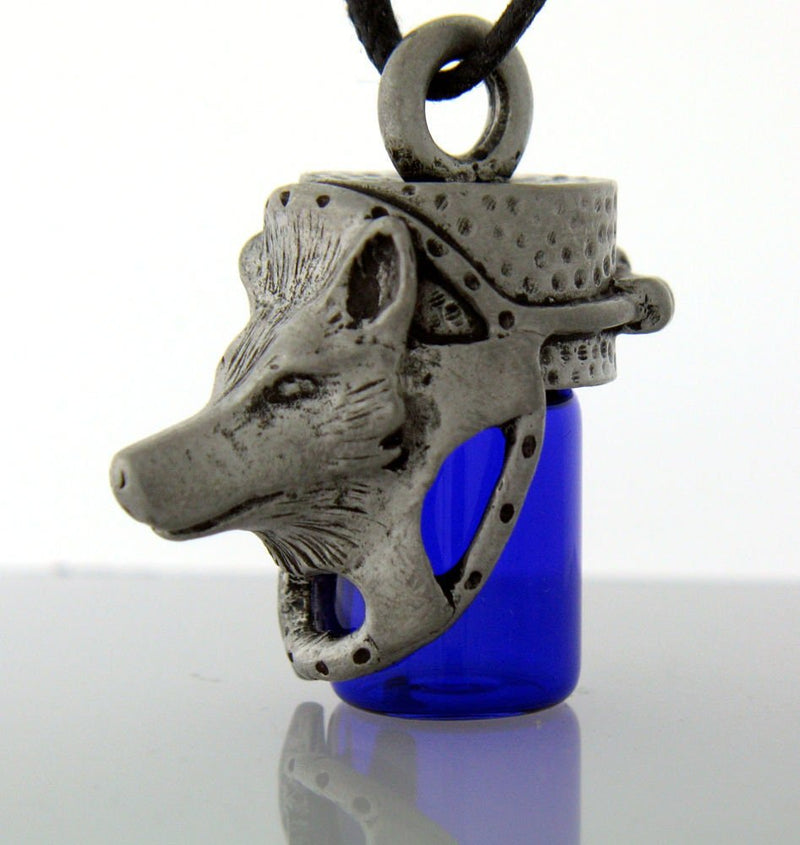 Wolf and Feather Dream Catcher Essential Oil Bottle Necklace Keepsake Bottle