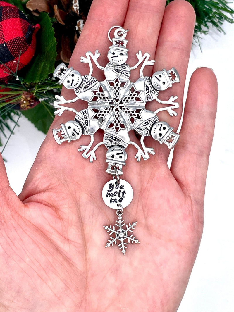 YOU MELT ME Irish Shamrock Snowman SnowWonder® Snowflake Ornament, (CSF5) Irish Celtic Snowman,Shamrock Snowman, Snowman Package
